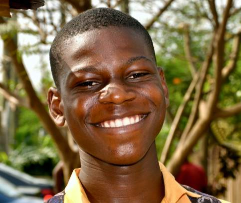 Junior high school student smiling